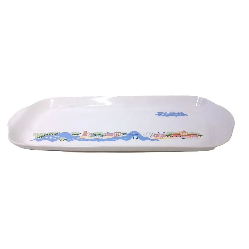 Vintage 1987 Paul Bocuse Robinson Tray Platter La Vallee Town Scene Pottery
